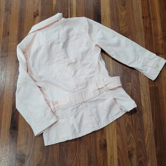 Lauren Ralph Lauren Cotton Linen Blend Belted Pastel Pink Coat Size Small - Picture 2 of 9